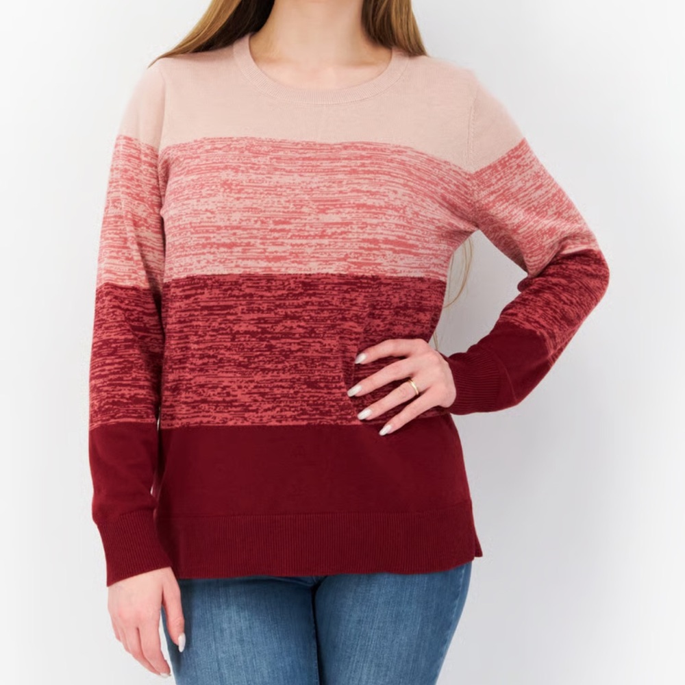 Market & Spruce Crewneck Colorblock Sweater